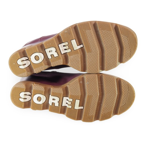 Sorel Joan Uptown Wedge Heel Boots Women 7 Burgundy Leather NL4379-602 - Picture 8 of 11